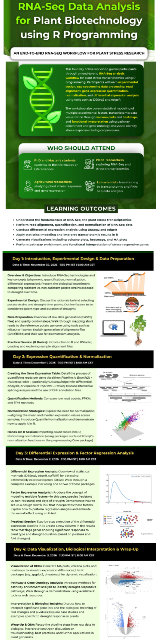 RNA-Seq Data Analysis for Plant Biotechnology Course Flyer