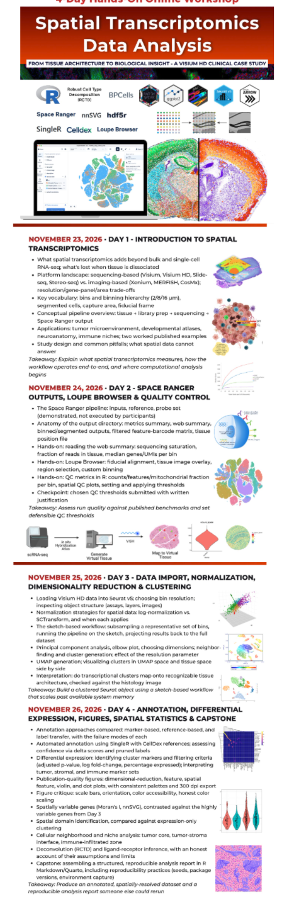 Spatial Transcriptomics Data Analysis Course Flyer